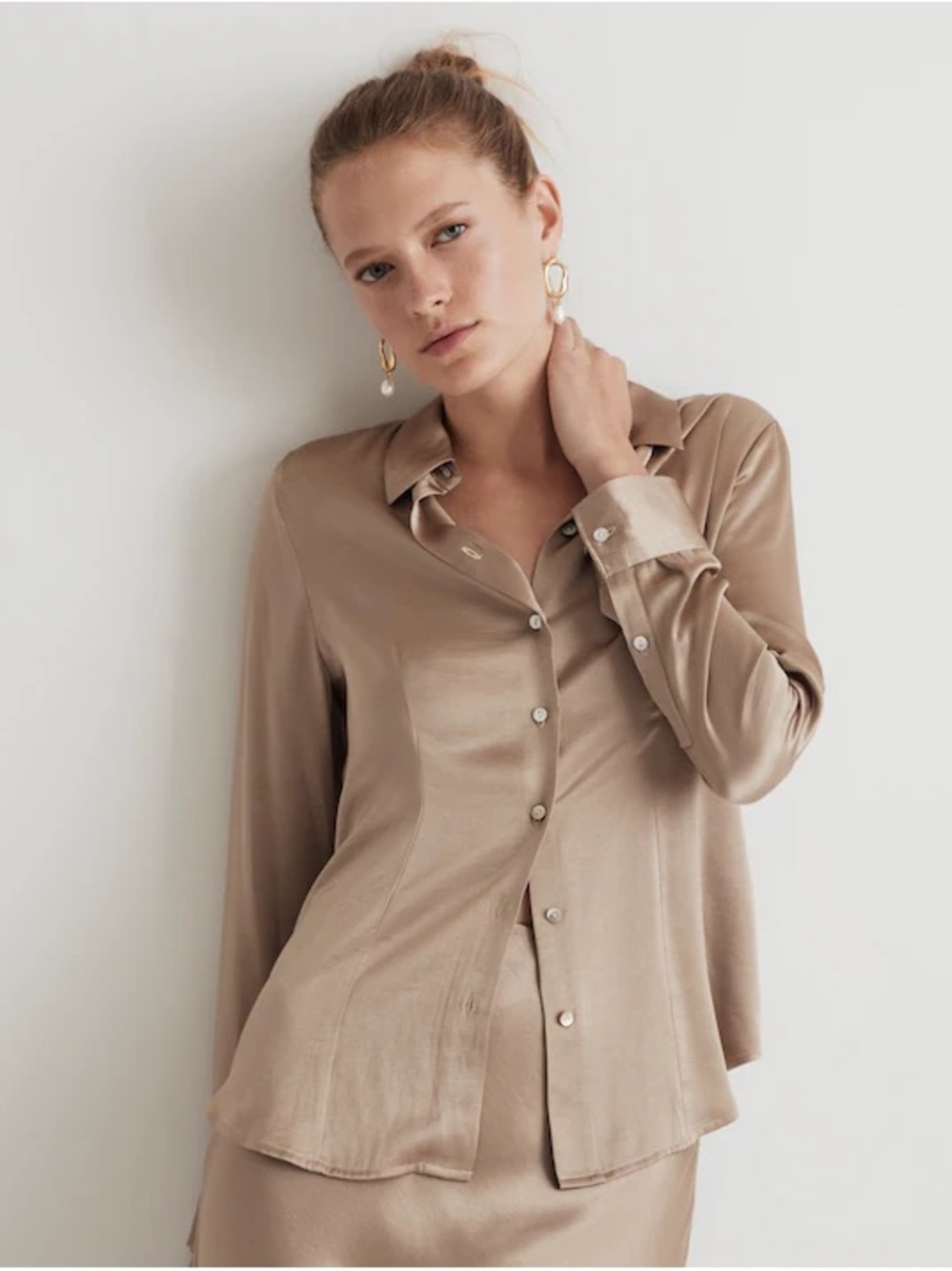 Madewell Darted Button-Up Shirt in Satin - 2